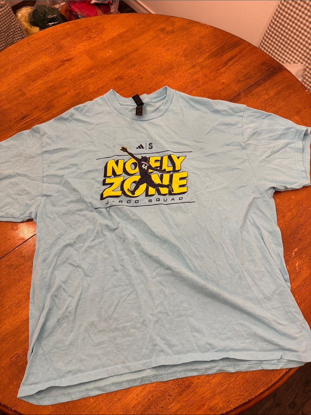adidas Light Blue "No Fly Zone" J-Rod Squad Graphic Tee Seattle mariners Julio R